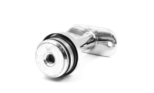 Наконечник палец с алюминиевой системой фиксации на стойке Ø38.1х1.5 мм, с не регулируемым ложементом 90° под поручень Ø50.8 мм, полированный, нержавеющий (AISI 304) k199 4