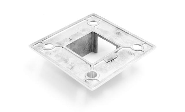 Фланец для трубы с пазом 40х40 мм, полированный, литой (AISI 304) k554 5