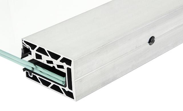 Комплект профиля зажимного для стекла 16 мм и 8+8 ,с отверстием, НЕАНОД. алюминий 100х60мм, т100-2-16 5