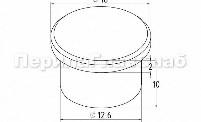 Заглушка для трубы Ø16 мм полированная (AISI 304) k012  2