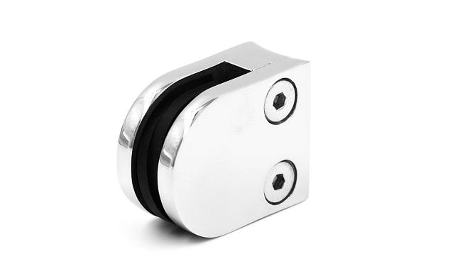 Стеклодержатель литой с вставками под стекло 8-10 мм, закругленный под Ø50.8 мм, 40х22х50, полированный, (AISI 304) k001-8 4