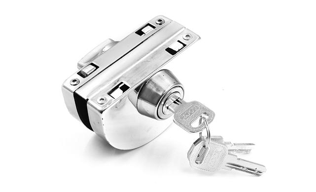 Замок для стеклянной двери с ответной частью на стекло, без вырезов, нержавеющая сталь AISI 201, полированная t109-201 PSS 7