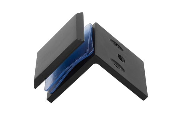  Коннектор для душевой кабины стена-стекло 90°, 45х45, цинк, черный, вырез 69 t732 BZn 7