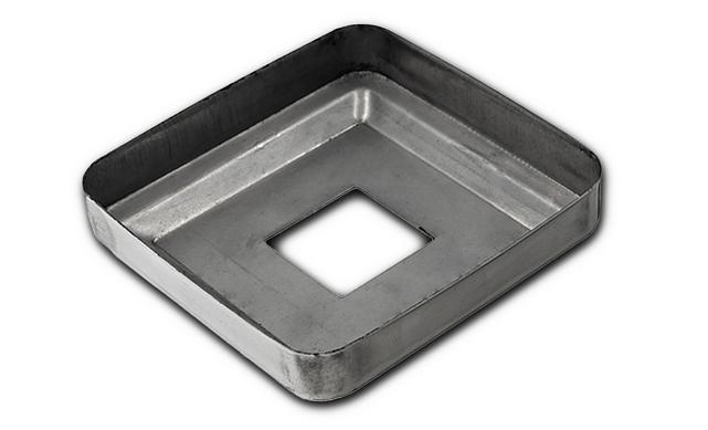 Низ стойки под трубу 20х20 мм, 66х66, высота 16 мм, полированный (AISI 304) k397 3