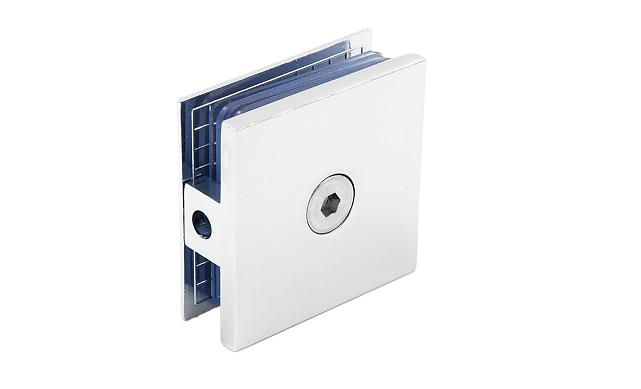 Коннектор для душевой кабины стена-стекло 45х45, цинк, вырез 67, цинк-хром полированный Фt730 PZn 4