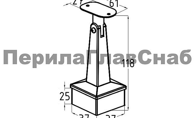 Наконечник 40х40 мм штырь, под золото (AISI 304) Фk222-88 2