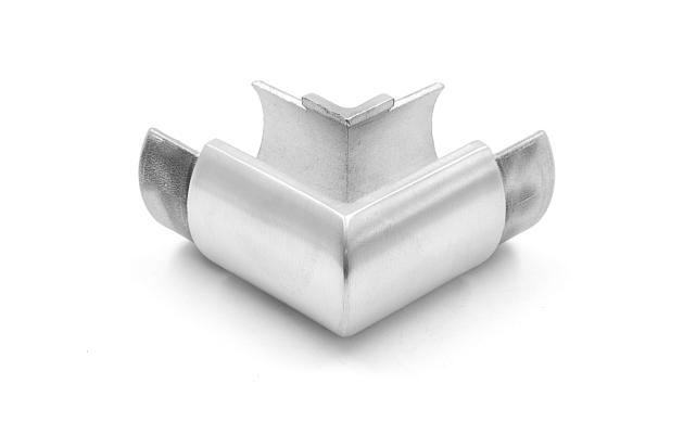 Отвод поручня с пазом Ø48.3мм, 90°, с двумя установочными кольцами, шлифованный 320Grit, (aisi 304) Фk237-2 6