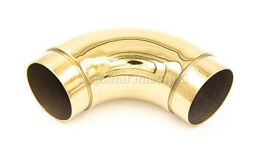 Отвод поручня под Ø50.8х102х1.45 мм, 90°, полированный 600 Grit, с двумя установочными кольцами, золото k052-88 купить в Нижнем Новгороде
